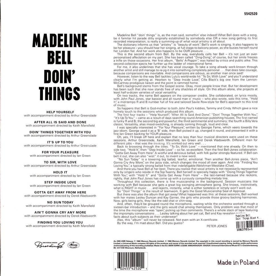 Madeline Bell - Doin' Things Black History Month Colored Vinyl Edition