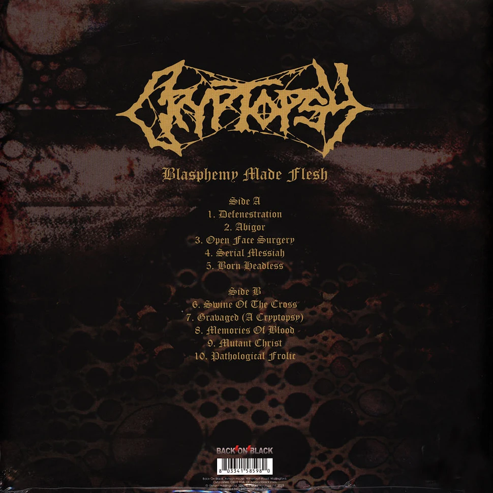 Crytopsy - Blasphemy Made Flesh Clear Vinyl Edition