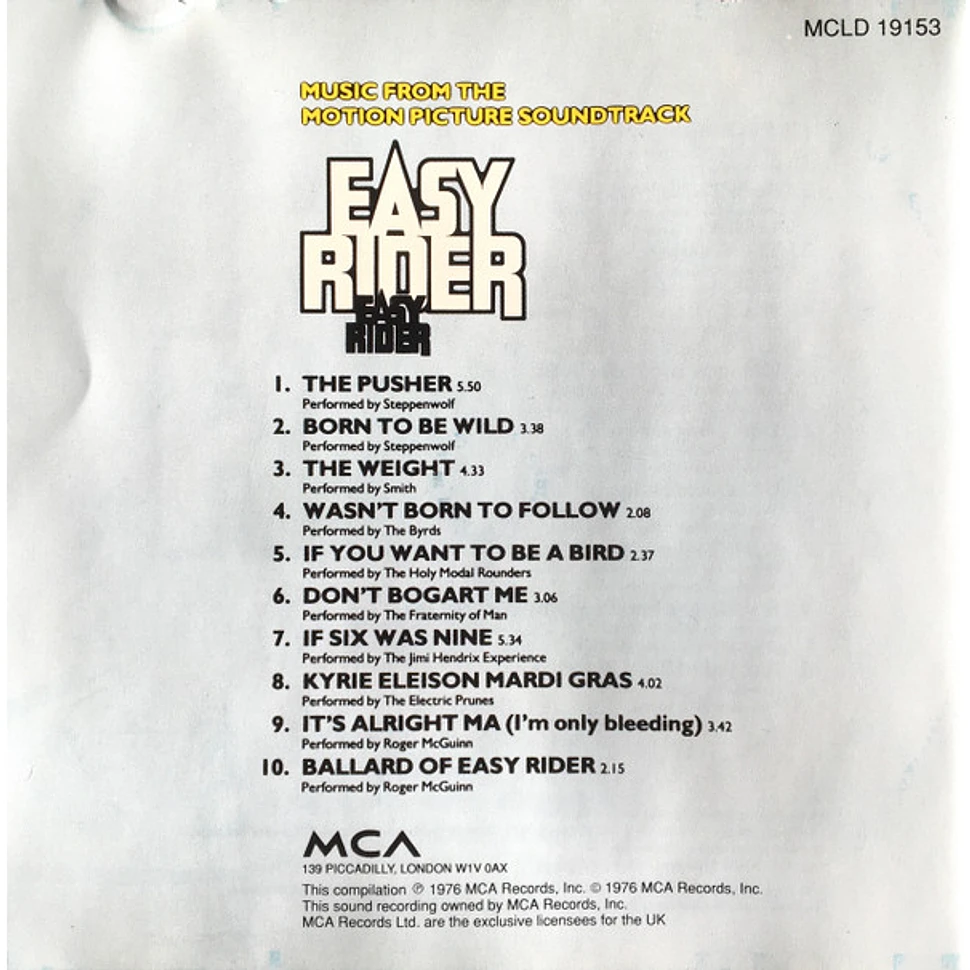 V.A. - Songs As Performed In The Motion Picture Easy Rider