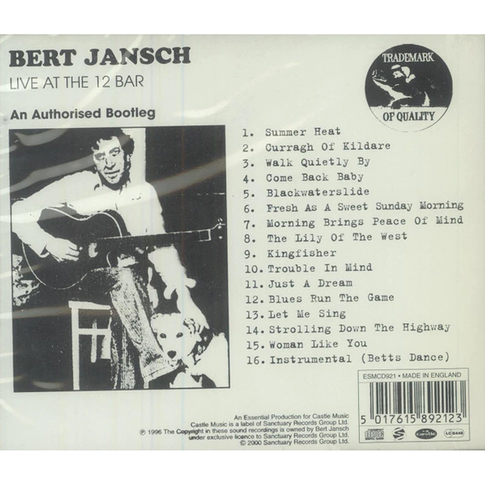 Bert Jansch - Live At The 12 Bar (An Authorized Bootleg)