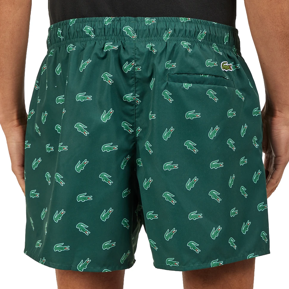 Lacoste - Crocodile Print Swim Trunks