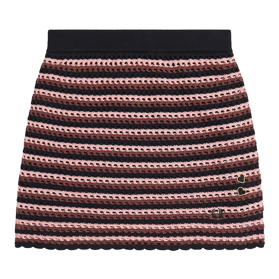 ■FRED PERRY■ Amy Winehouse Open Knit Skirt Black AFPF24171 Fred Perry x Amy Winehouse Foundation - Open-Knit Skirt