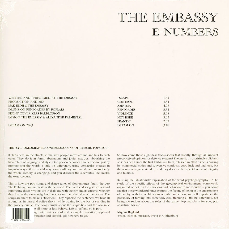 The Embassy - E-Numbers Clear Vinyl Edtion