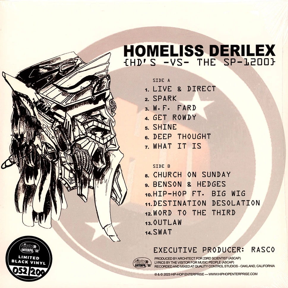 Homeliss Derilex - {Hd's -Vs- The Sp-1200} Black Vinyl Edition