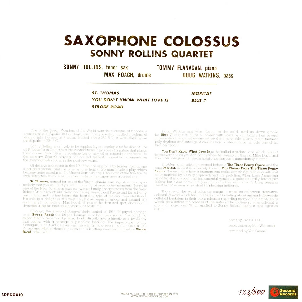 Sonny Rollins - Saxophone Colossus Blue Vinyl Edition