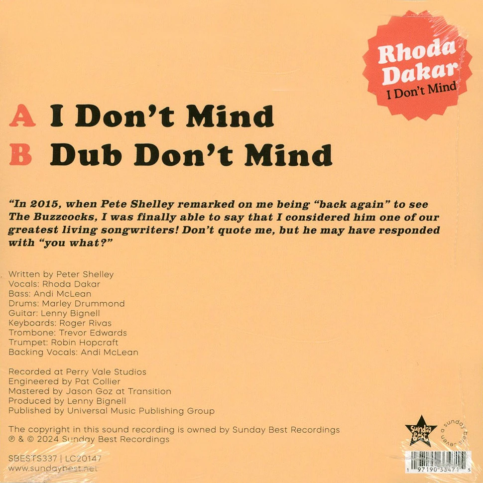 Rhoda Dakar - I Don't Mind / Dub Don't Mind