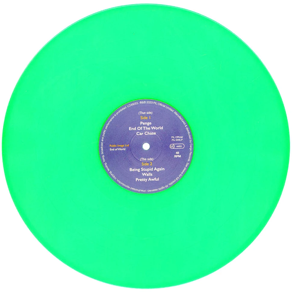 Public Image Ltd - End Of World Neon Green Vinyl Edition