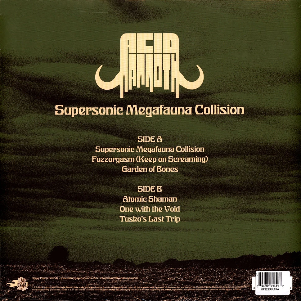 Acid Mammoth - Supersonic Megafauna Collision Transparent Green Splattered Vinyl Edition