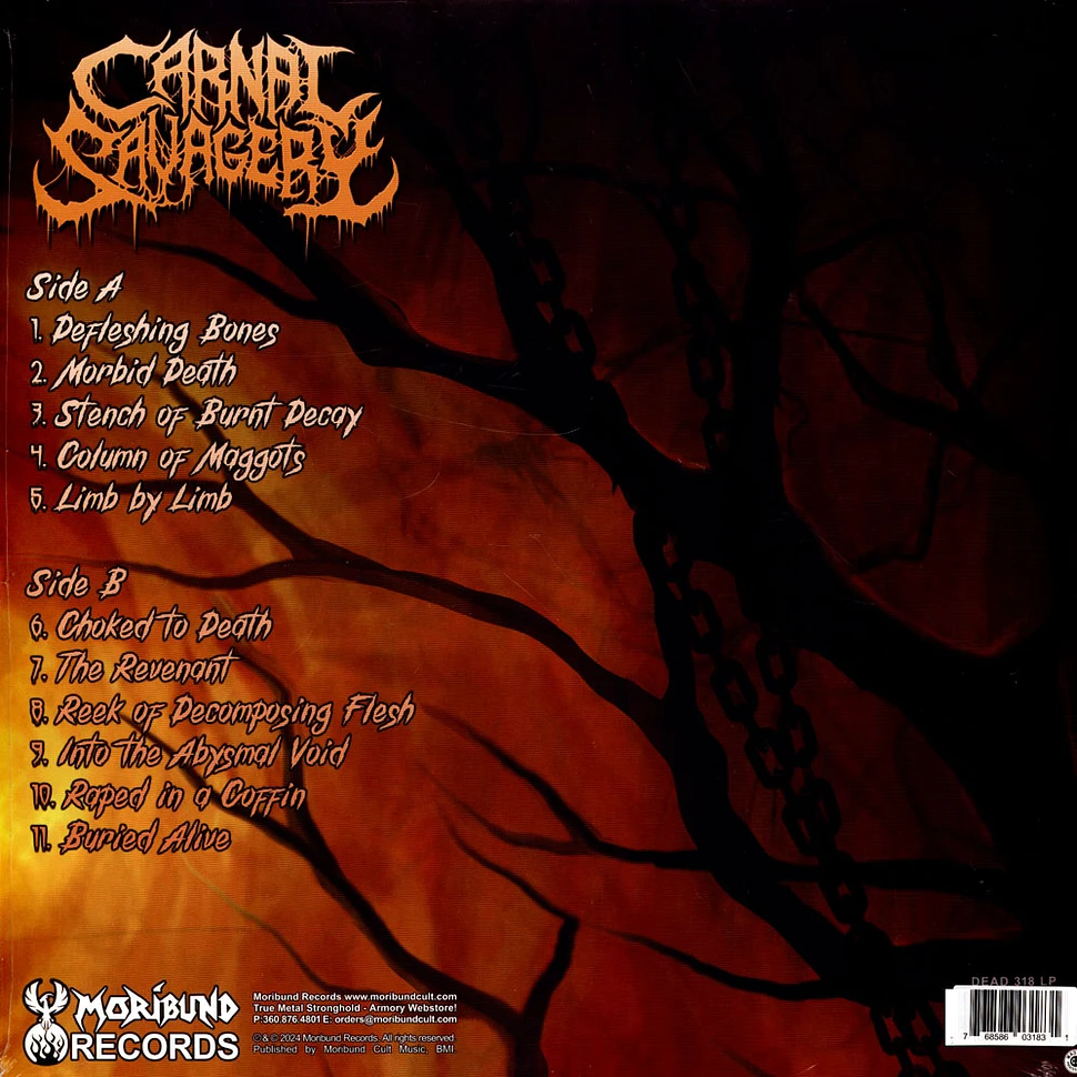 Carnal Savagery - Into The Abysmal Void Clear Formaldehyde Yellow Vinyl Edition