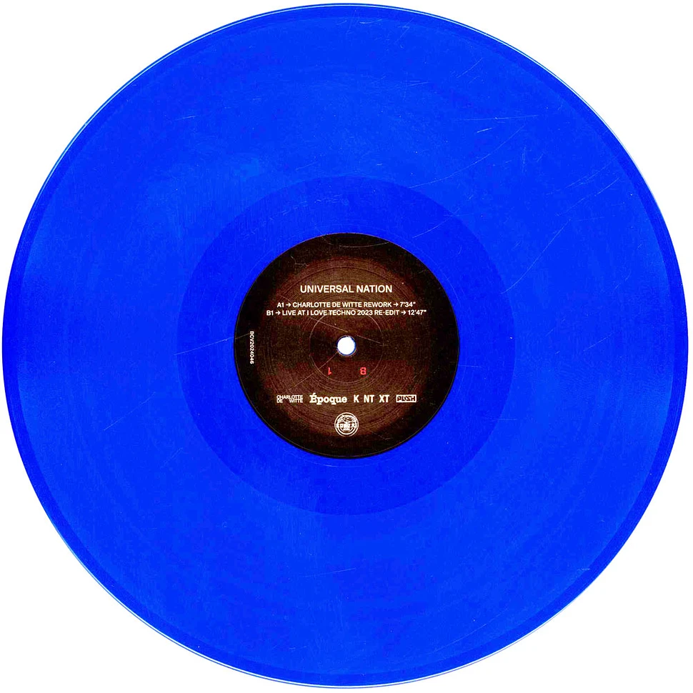 Push - Universal Nation (Charlotte De Witte Rework) Blue Colored Vinyl Edition