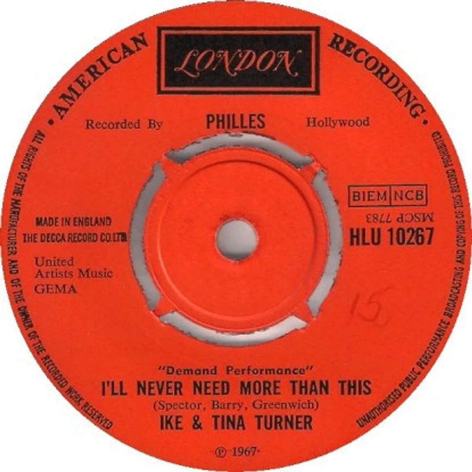 Ike & Tina Turner - I'll Never Need More Than This / A Love Like Yours (Don't Come Knocking Every Day)