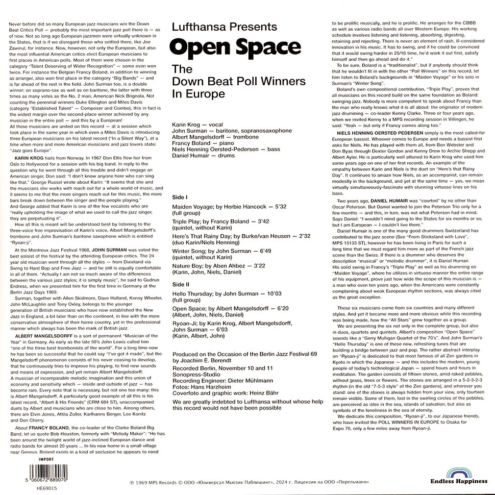 John Surman, Albert Mangelsdorff & The Down Beat Poll Winners - Open Space
