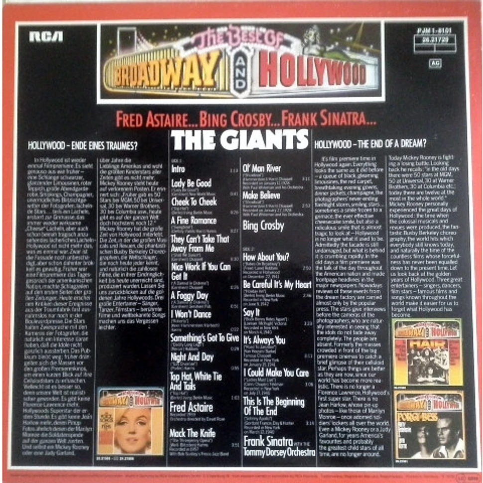 Frank Sinatra, Fred Astaire, Bing Crosby - The Best Of Broadway And Hollywood - The Giants