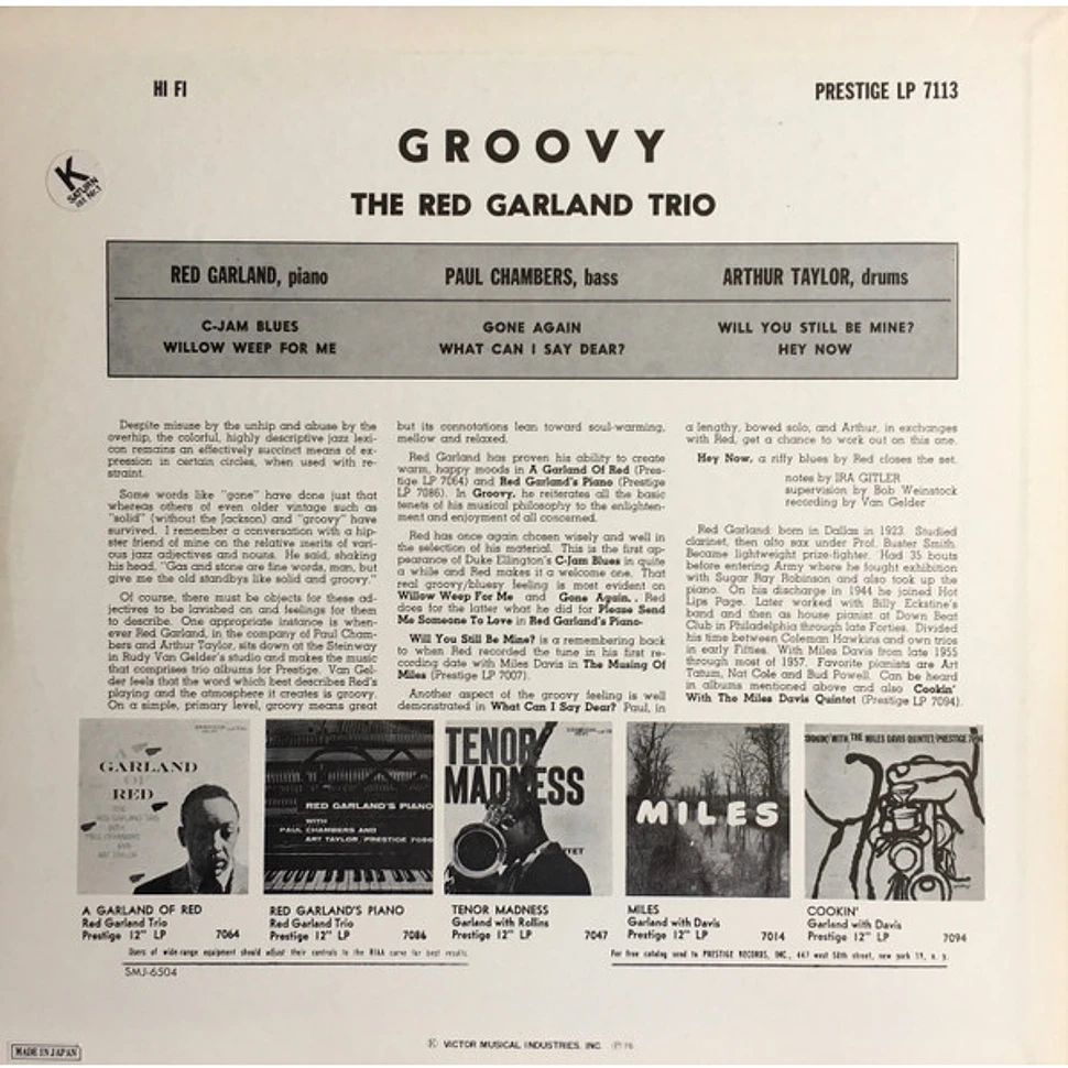 The Red Garland Trio - Groovy