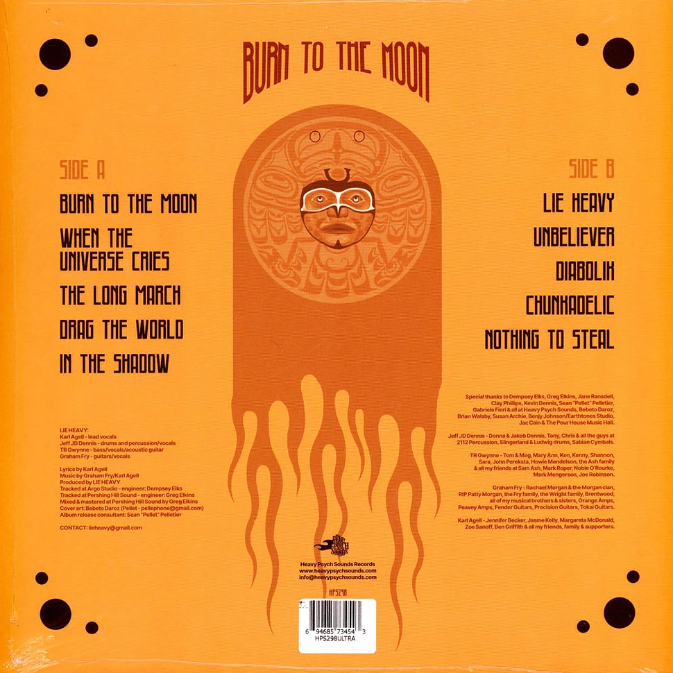 Lie Heavy - Burn To The Moon Green White & Orange Vinyl Edition