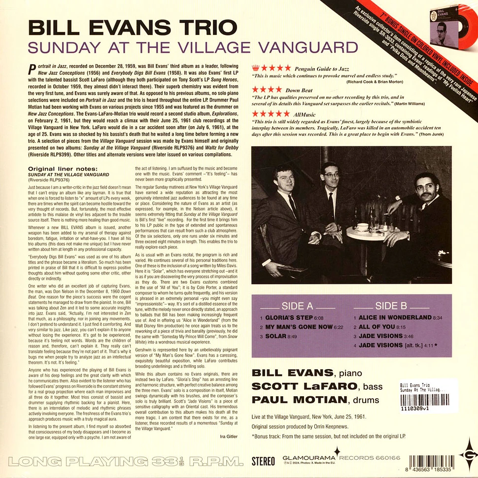 The Bill Evans Trio - Sunday At The Village Vanguard