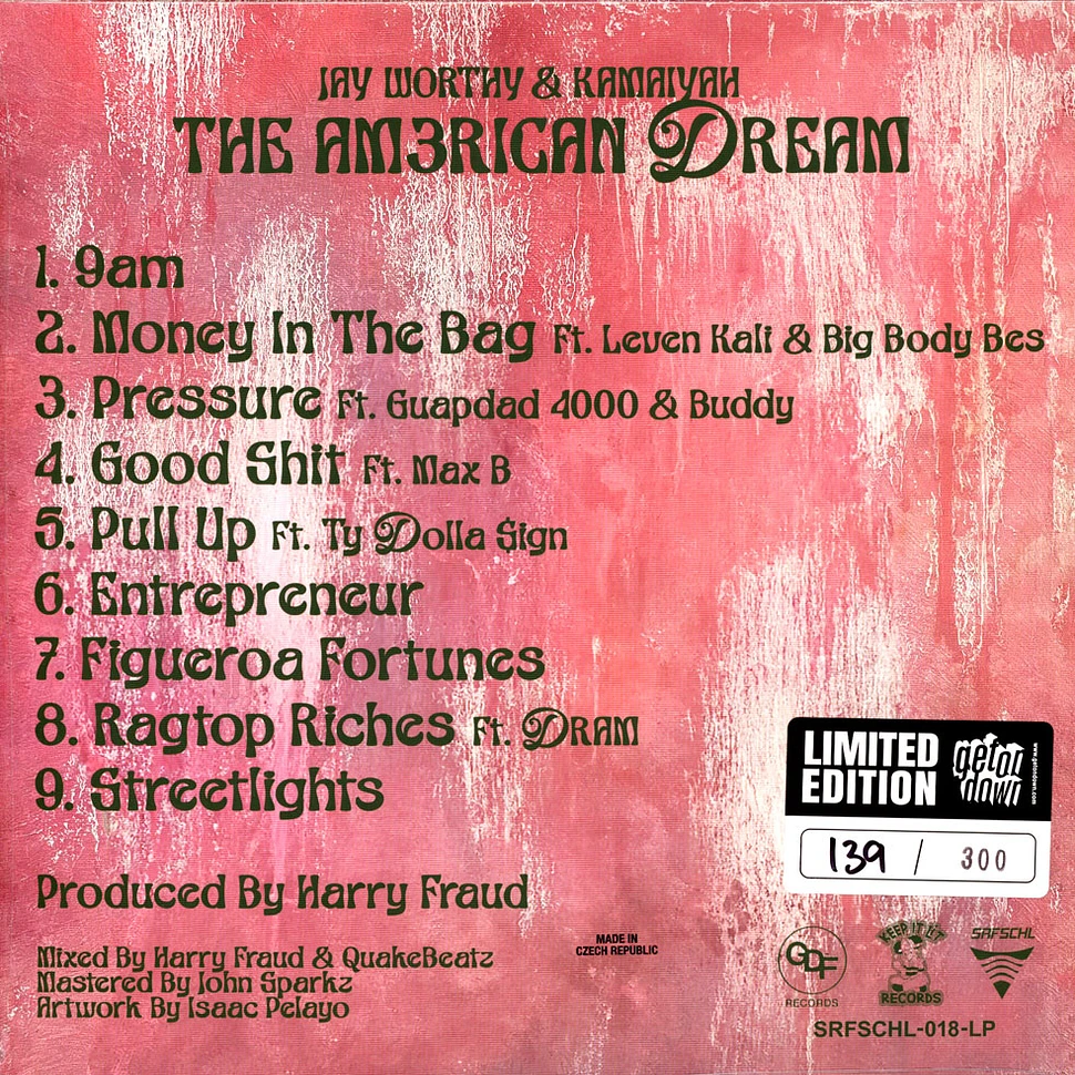 Jay Worthy, Kamaiyah & Harry Fraud - The Am3rican Dream Evergreen Vinyl Edition
