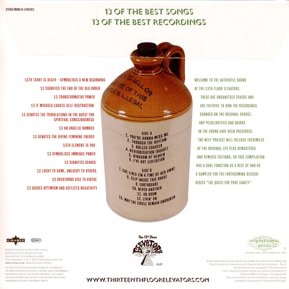 13th Floor Elevators - 13 Of The Best Of The 13Th Floor Elevators Lysergic Splatter Vinyl Edition