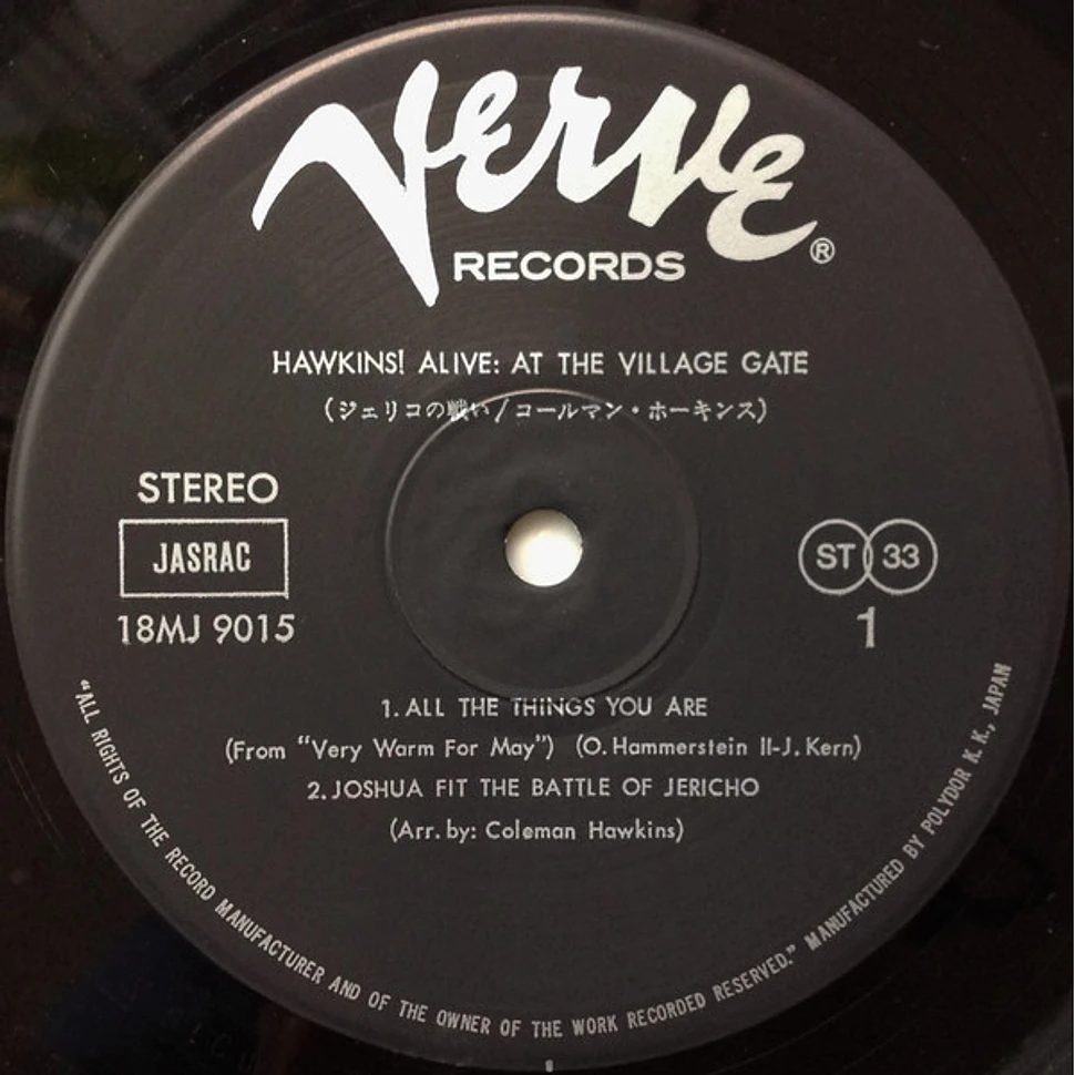 Coleman Hawkins - Hawkins! Alive! At The Village Gate