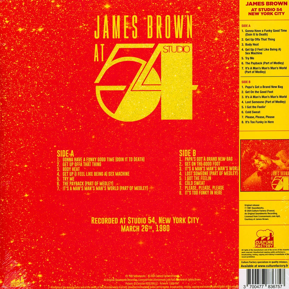 James Brown - At Club 54 Red Vinyl Edition