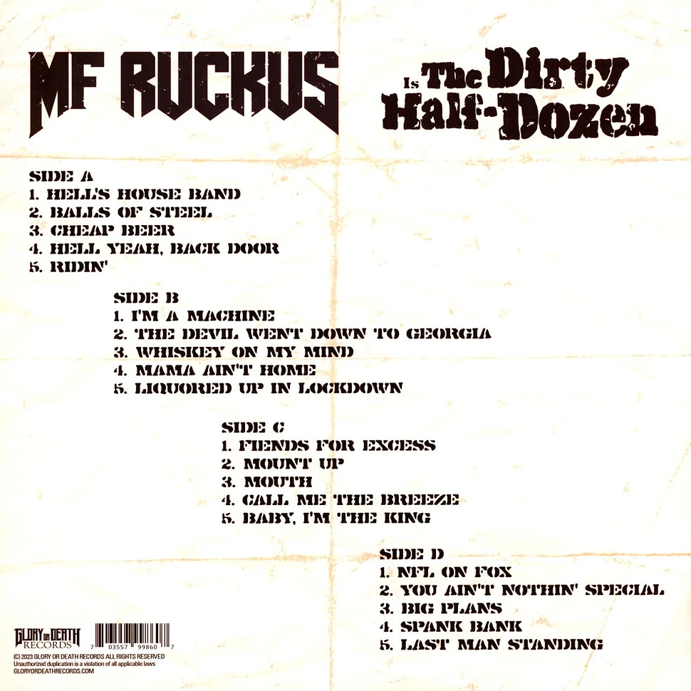 MF Ruckus - Dirty Half Dozen