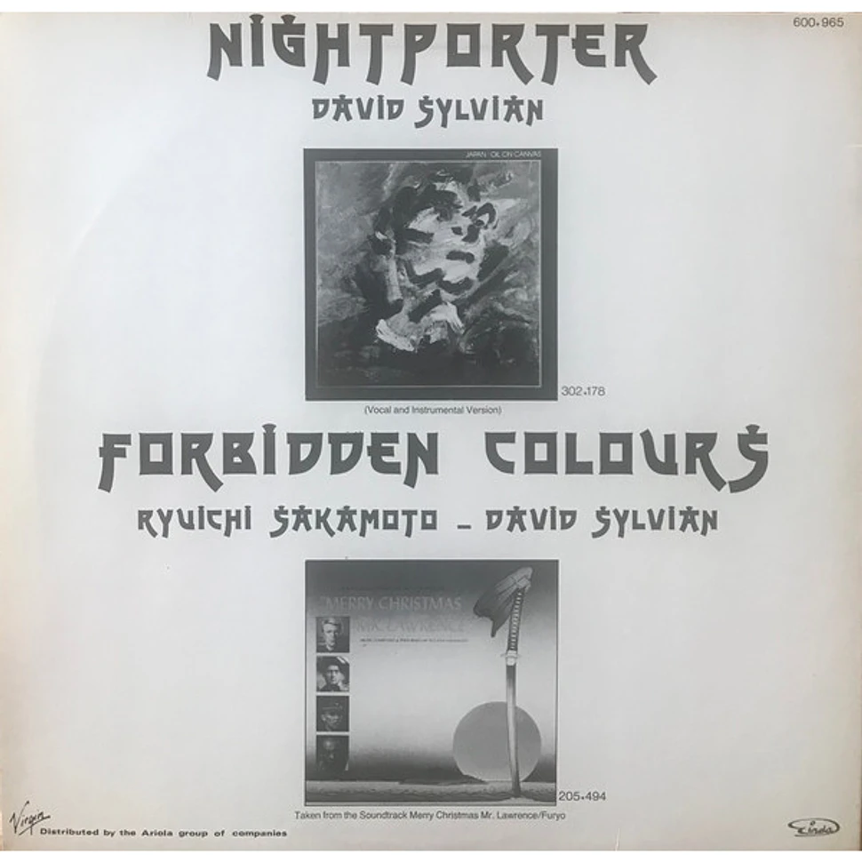 Japan / Ryuichi Sakamoto & David Sylvian - Forbidden Colours / Nightporter