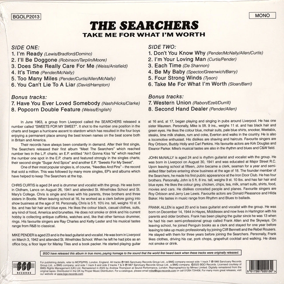 The Searchers - Take Me For What I'm Worth Black Vinyl Edition