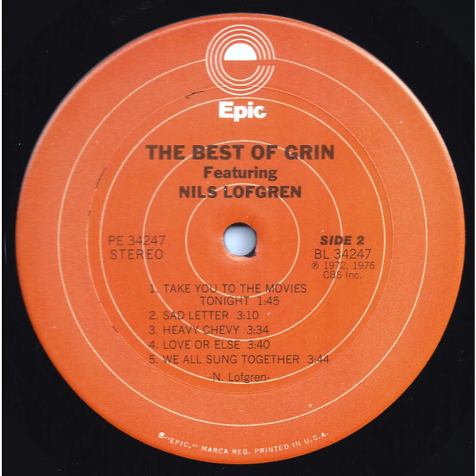 Grin Featuring Nils Lofgren - The Best Of Grin Featuring Nils Lofgren