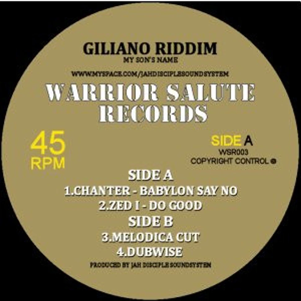 Chanter / Zed I - Giliano Riddim