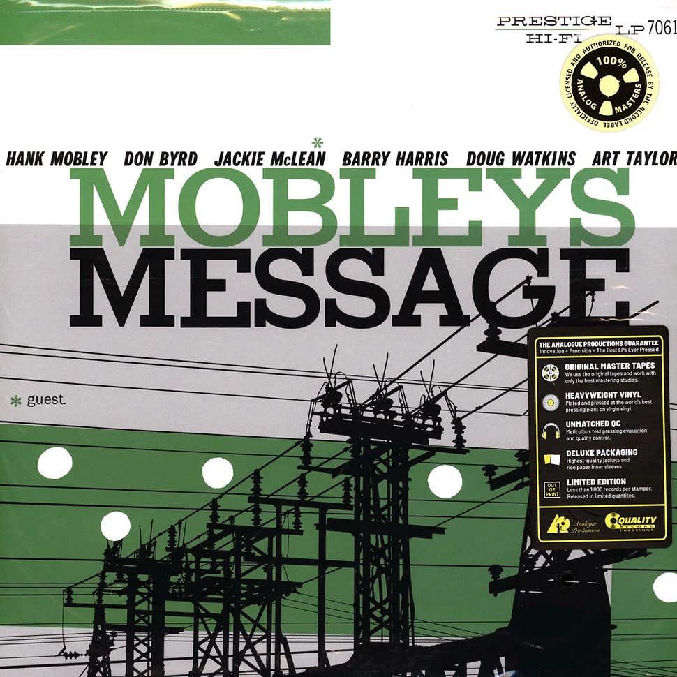 Hank Mobley - Mobley's Message Hq Ltd 200g Edition - Vinyl LP - 1956 ...