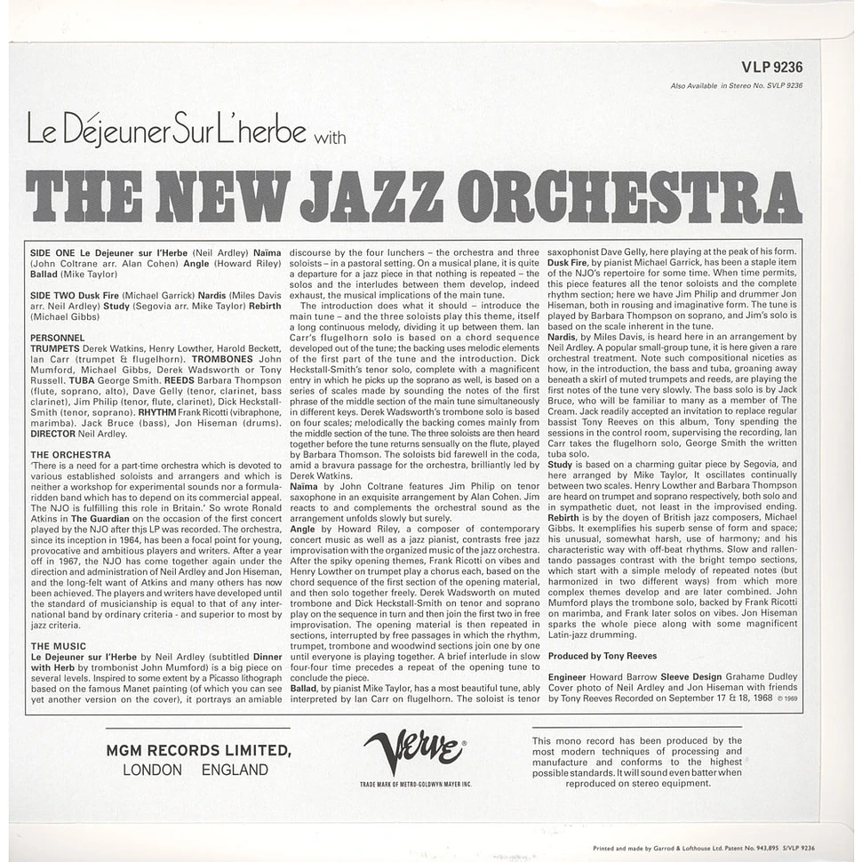 The New Jazz Orchestra - Le Dejeuner Sur L'Herbe