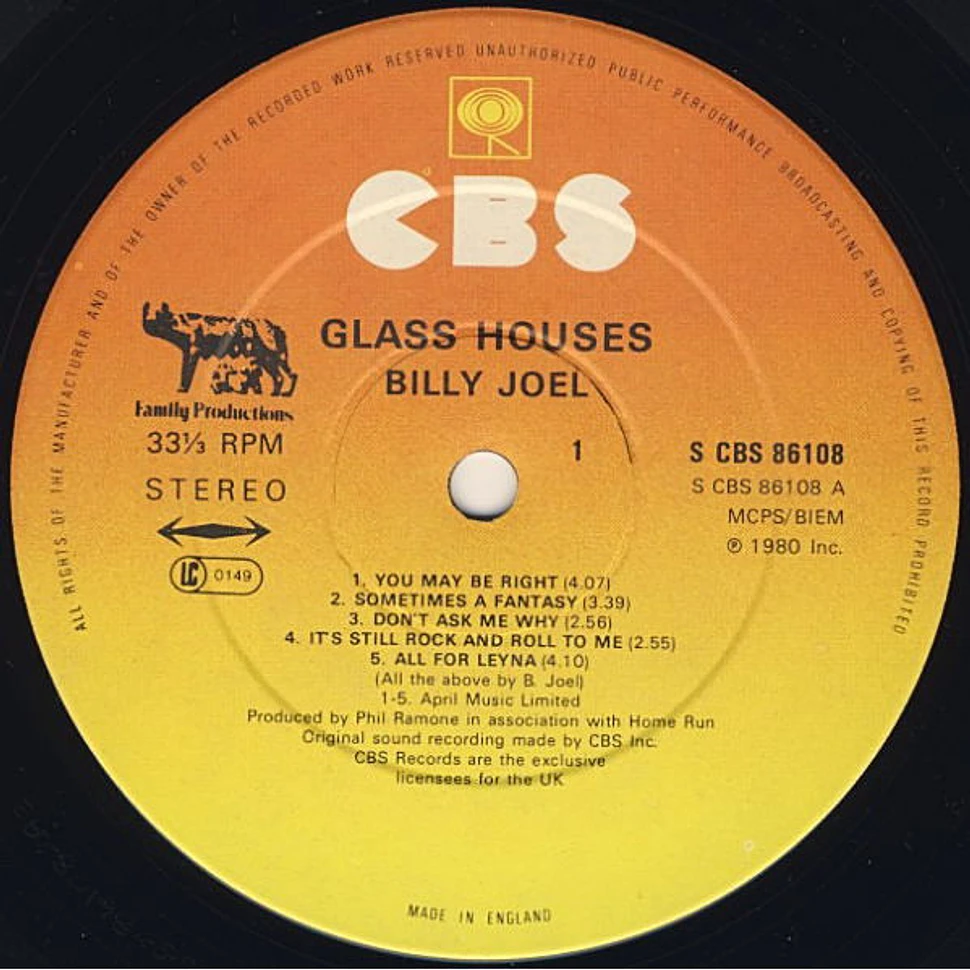 Billy Joel - Glass Houses