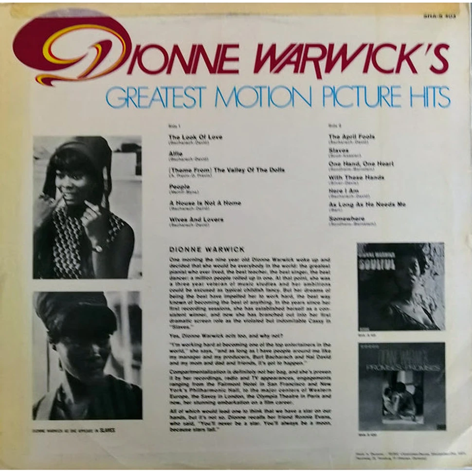 Dionne Warwick - Dionne Warwick's Greatest Motion Picture Hits