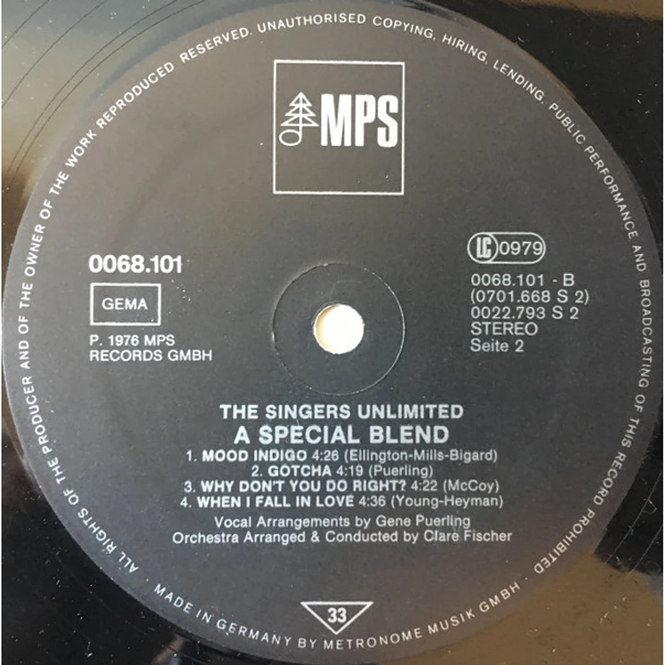 The Singers Unlimited - A Special Blend