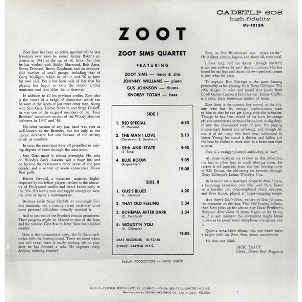 Zoot Sims Quartet - Zoot