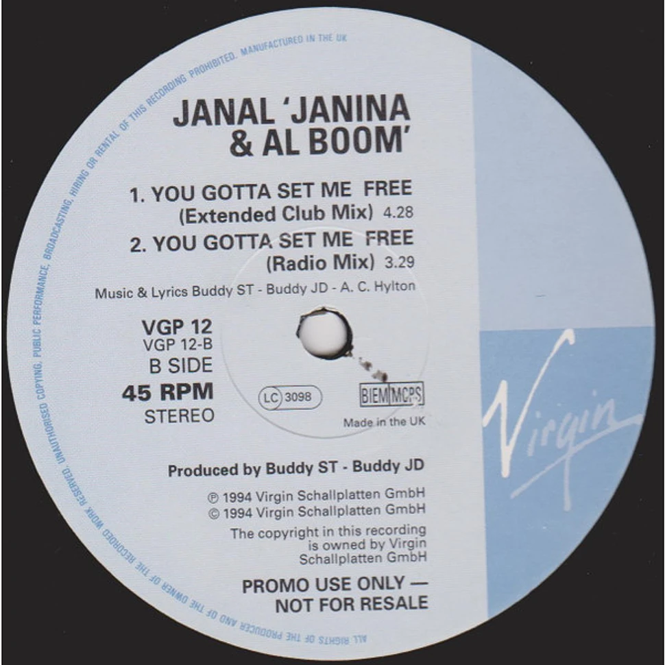 Janal Alias Janina & Al-Boom - You Gotta Set Me Free