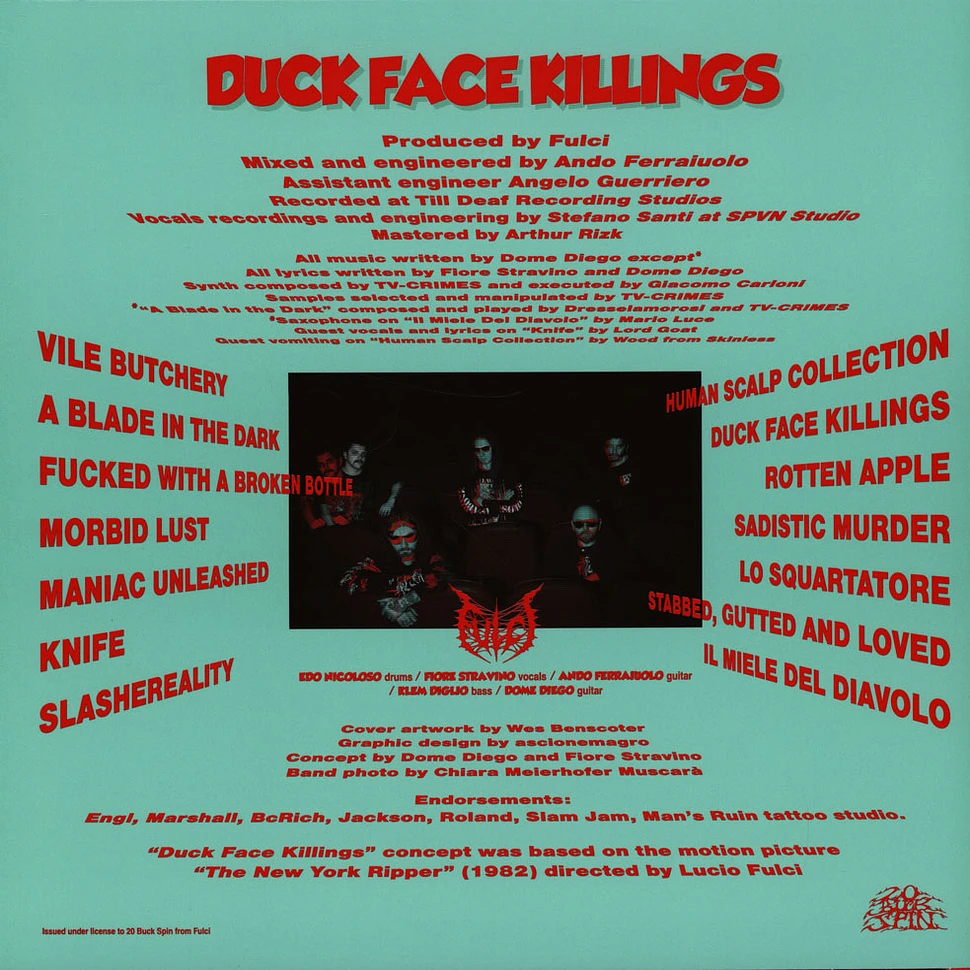 Fulci - Duck Face Killings Blood Red / Electric Blue Vinyl Edition