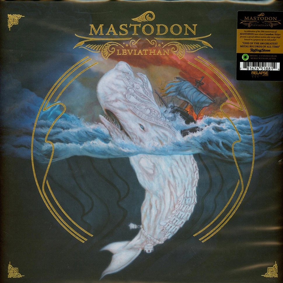 Mastodon - Leviathan White Green Merge With Splatter