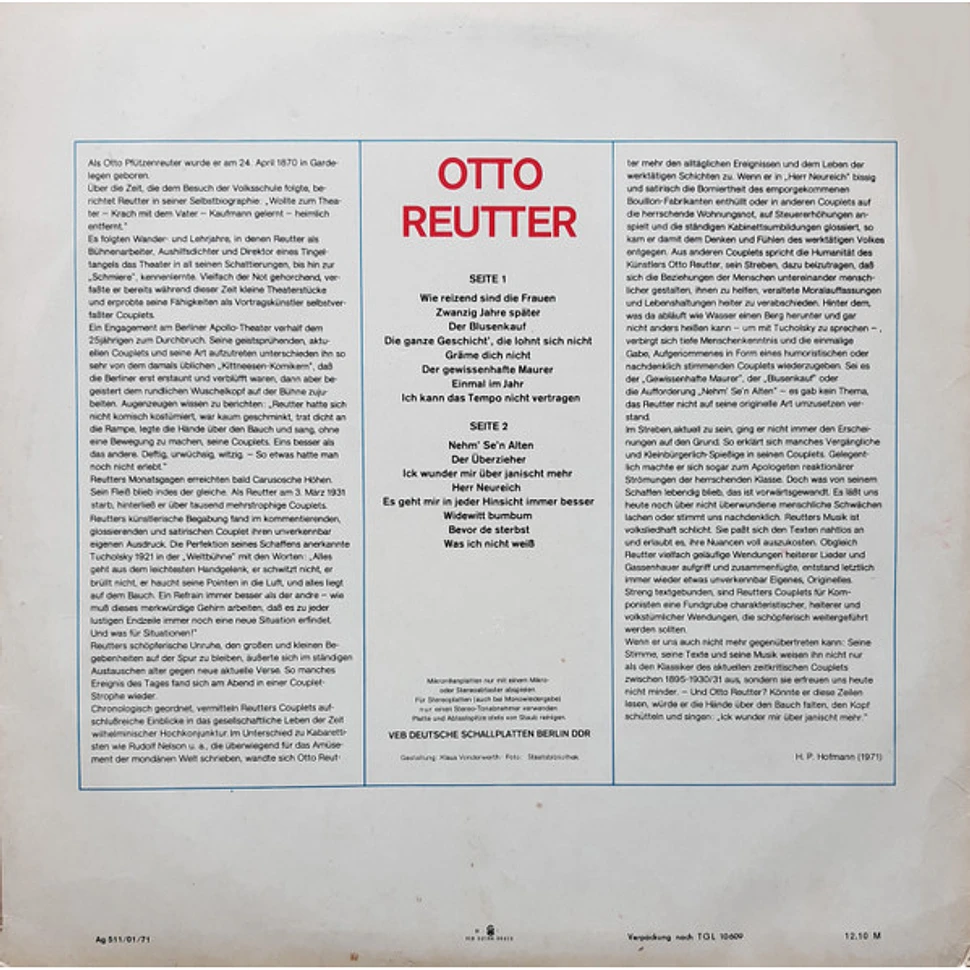 Otto Reutter - Otto Reutter