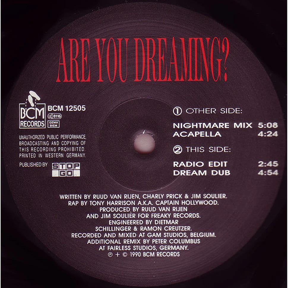 Twenty 4 Seven Featuring Captain Hollywood - Are You Dreaming?
