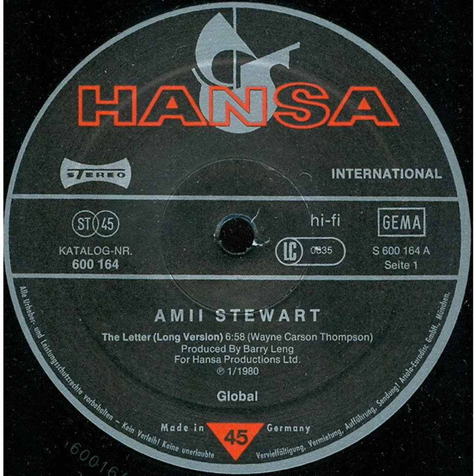 Amii Stewart - The Letter