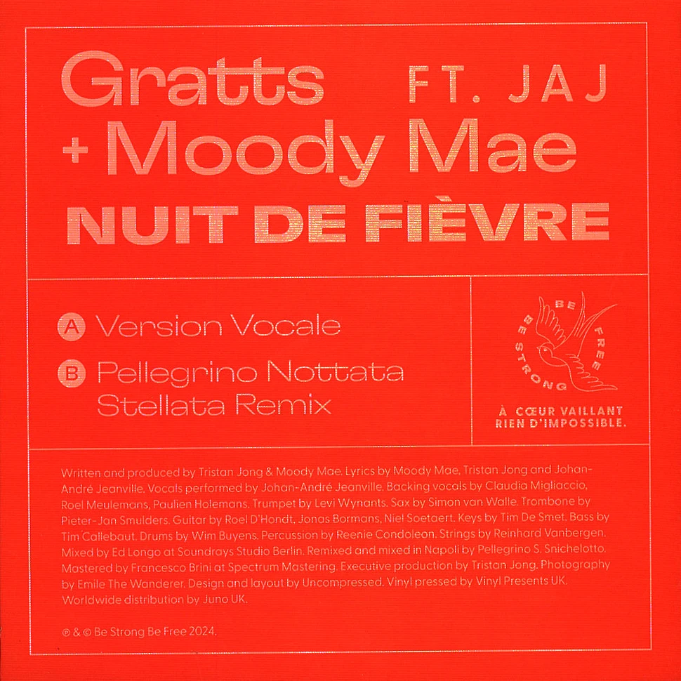 Gratts / Moody Mae - Nuit De Fievre Feat. Jaj Pellegrino Remix Translucent Purple Vinyl Edition