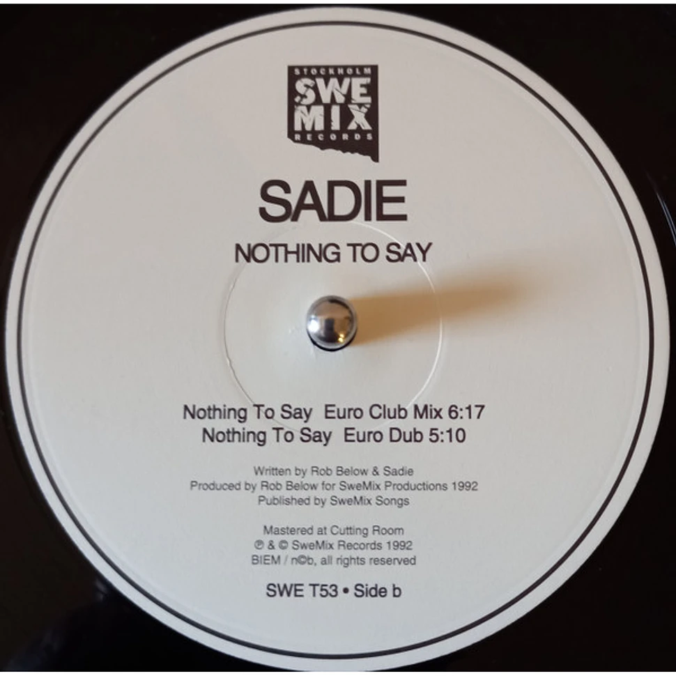 Sadie - Nothing To Say