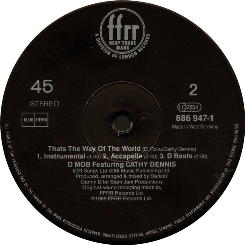 D Mob With Cathy Dennis - That's The Way Of The World