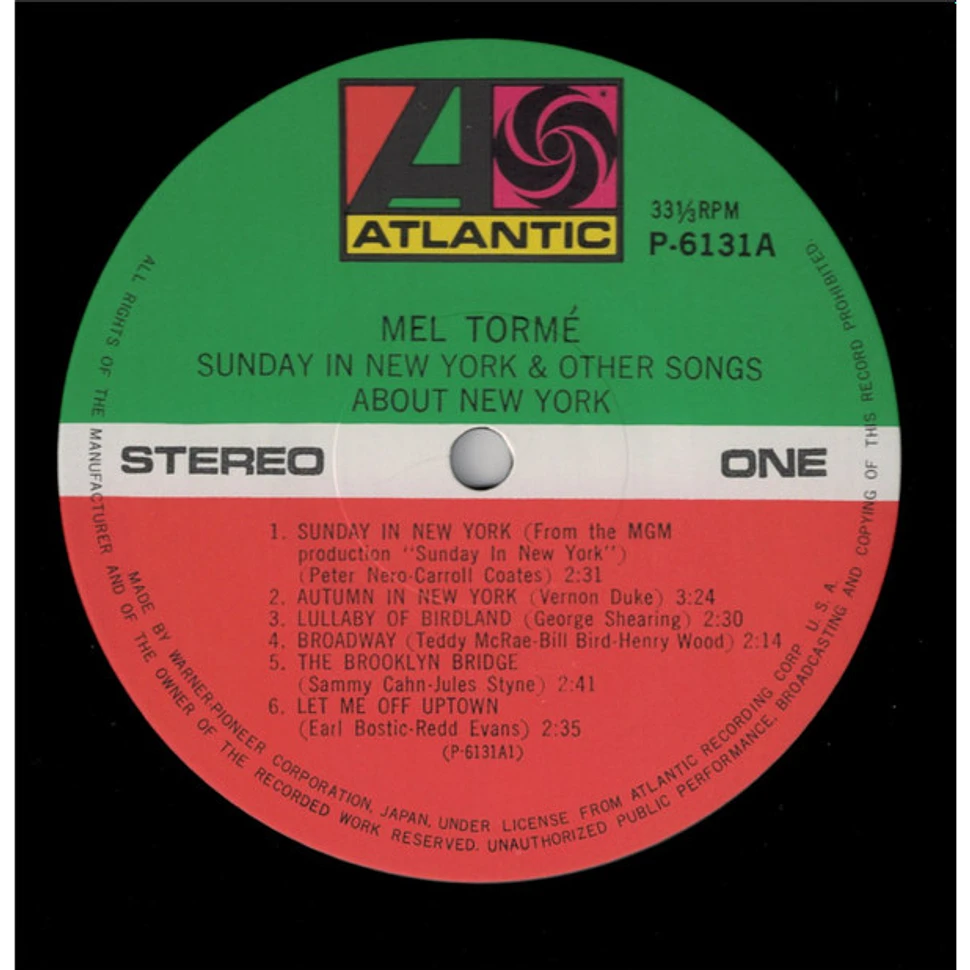 Mel Tormé - Sings Sunday In New York And Other Songs About New York