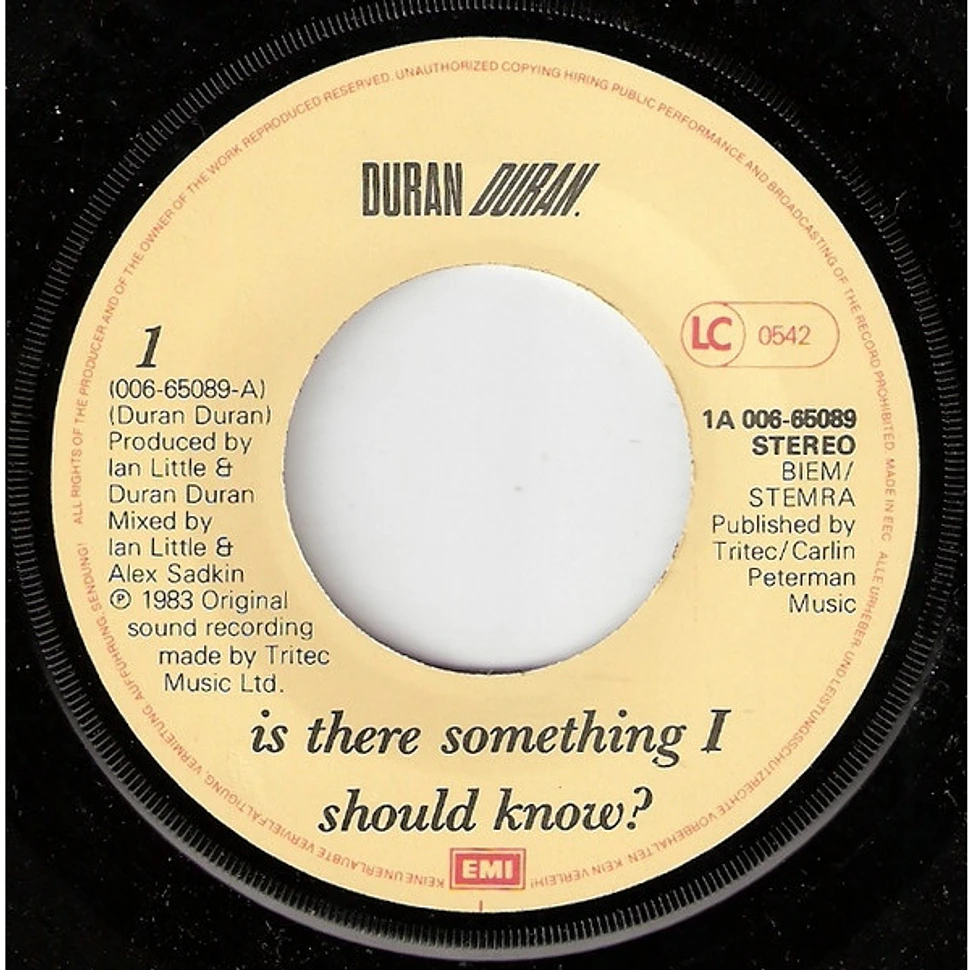 Duran Duran - Is There Something I Should Know?