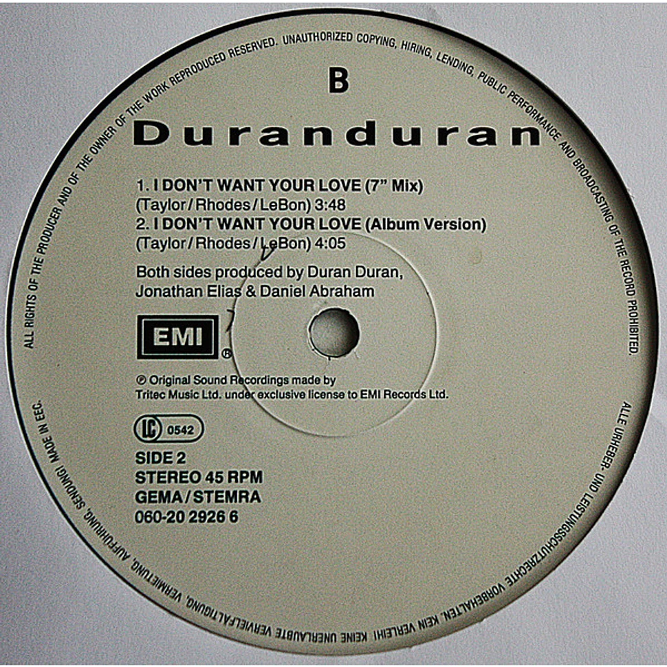 Duran Duran - I Don't Want Your Love