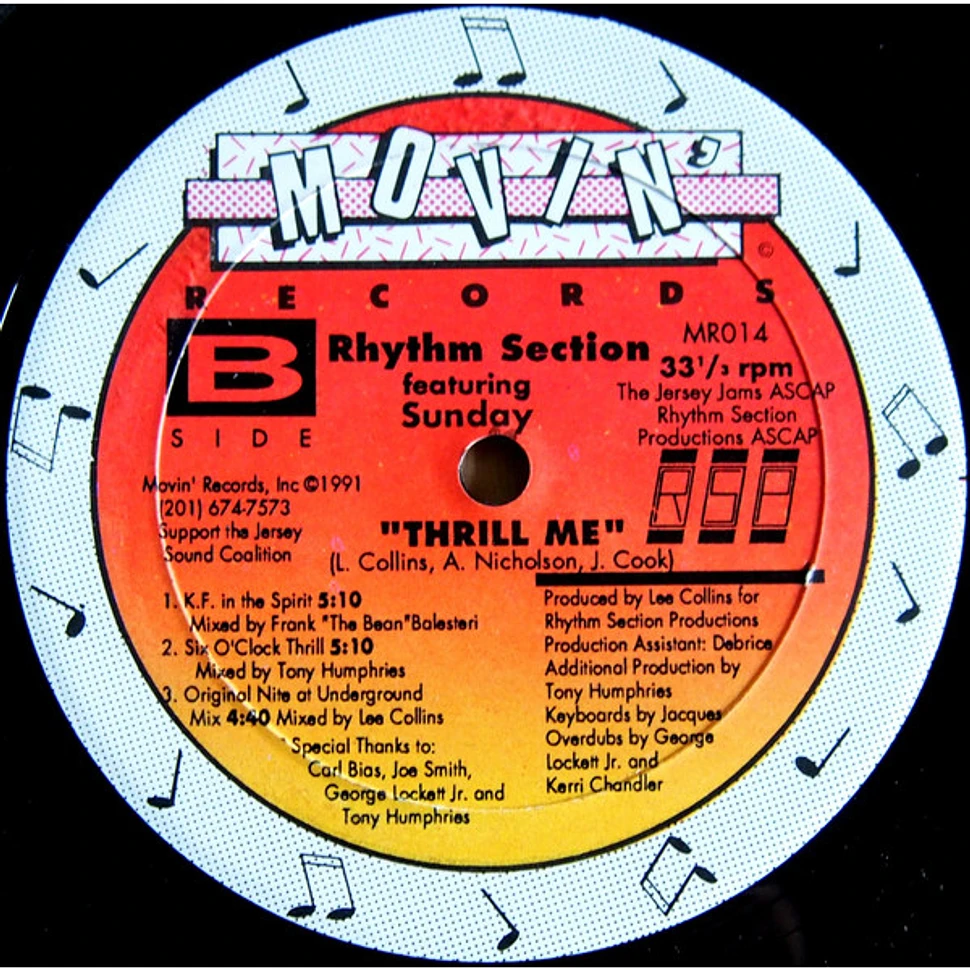 Rhythm Section Featuring Sunday - Thrill Me