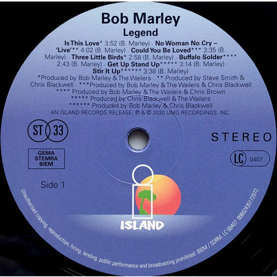 Bob Marley & The Wailers - Legend