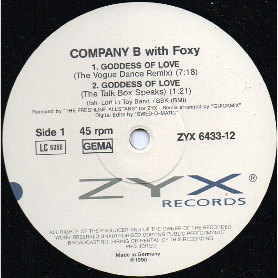 Company B With Foxy - Goddess Of Love